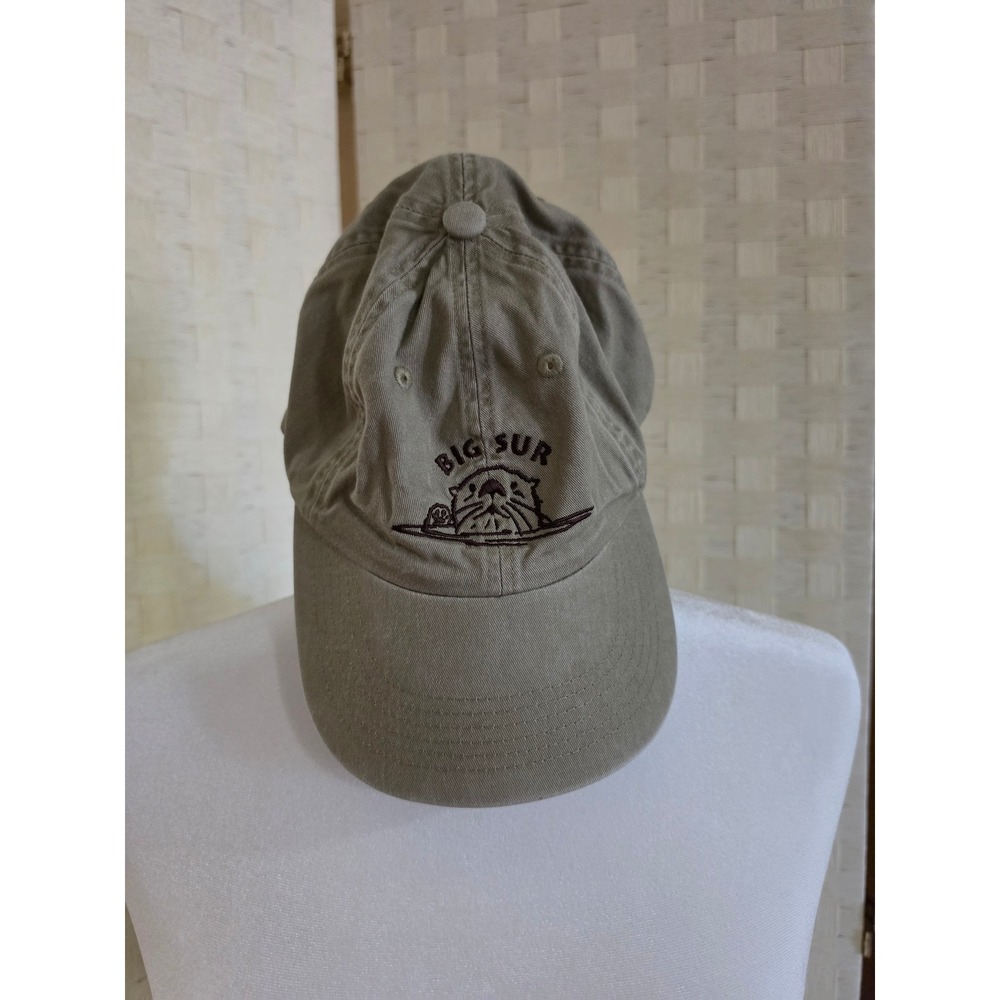 Port Authority Big Sur California Sea Otter Embroidered Dad Hat Khaki Green Cap